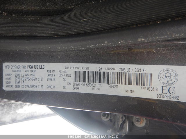 RAM 1500 Big Horn/lone Star 2020 1C6SRFFT0LN273053 Image 9