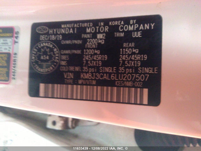 Hyundai Tucson 2020 KM8J3CAL6LU207507 Image 9