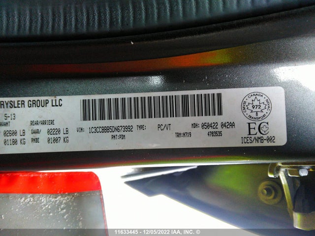 1C3CCBBB5DN673992 Chrysler 200 Touring