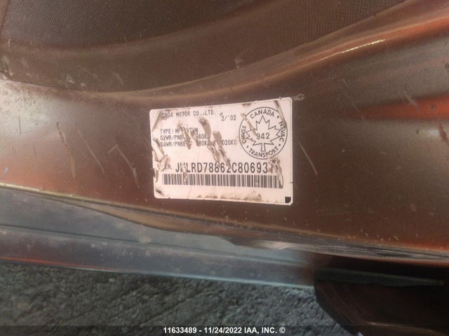 Honda CR-V EX 2002 JHLRD78862C806931 Image 10