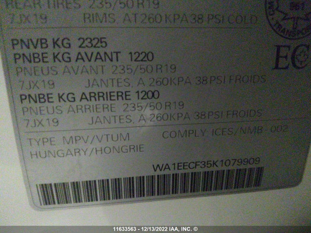 WA1EECF35K1079909 Audi Q3 Premium Plus S-line