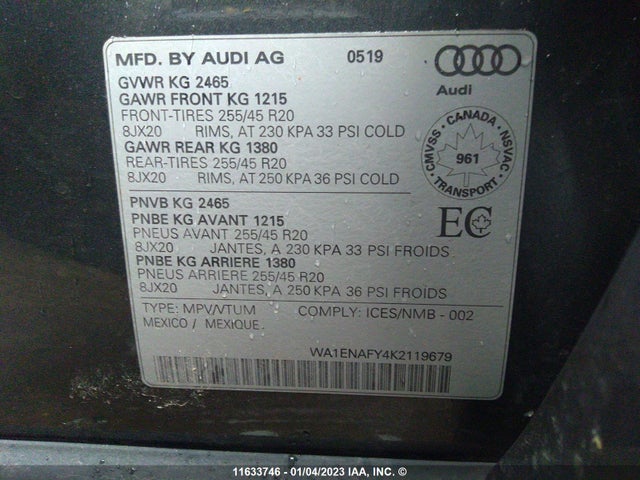 WA1ENAFY4K2119679 Audi Q5 Progressiv S-line