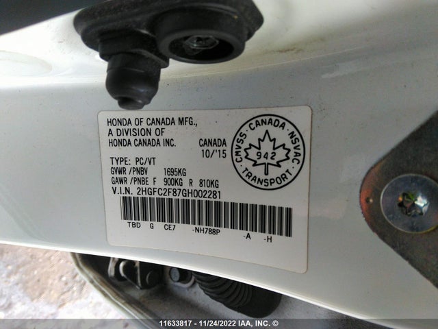 Honda CIVIC EX 2016 2HGFC2F87GH002281 Image 9