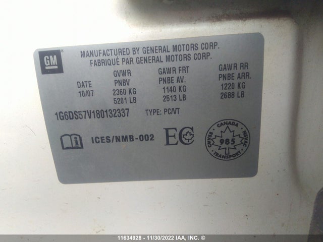 1G6DS57V180132337 Cadillac Cts Hi Feature V6