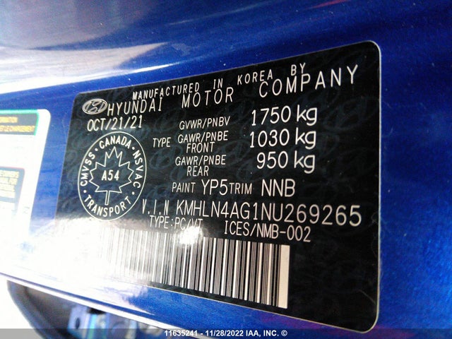 Hyundai ELANTRA SEL 2022 KMHLN4AG1NU269265 Image 9