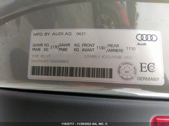 WAUTAAF51MA048963 Audi A5 Premium Plus 45