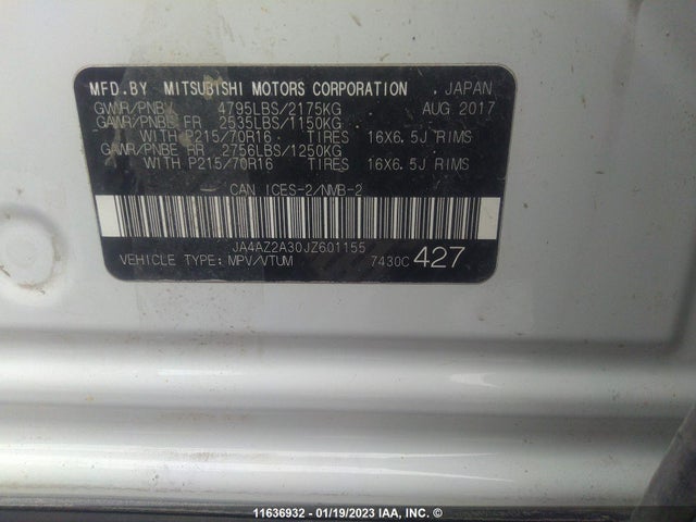 JA4AZ2A30JZ601155 Mitsubishi Outlander Es