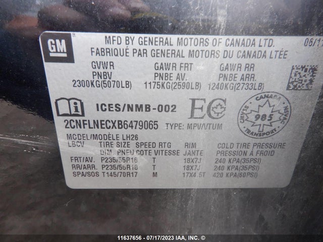 2011 2CNFLNECXB6479065 main image