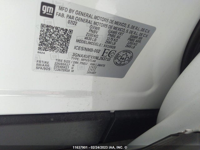 Chevrolet EQUINOX LT 2022 3GNAXUEVXNL263710 Image 11