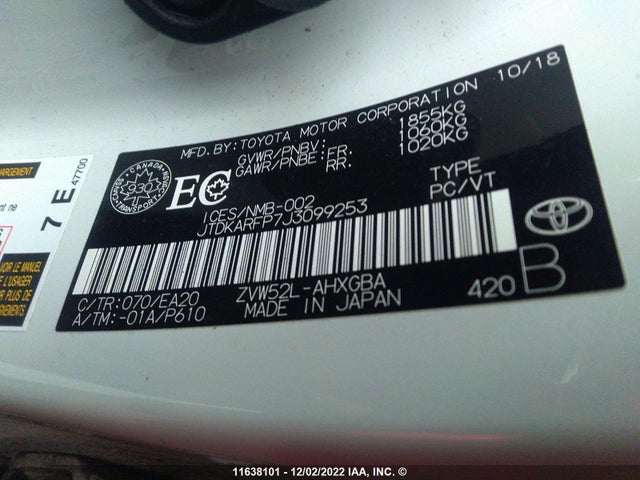 Toyota PRIUS PRIME 2018 JTDKARFP7J3099253 Image 9