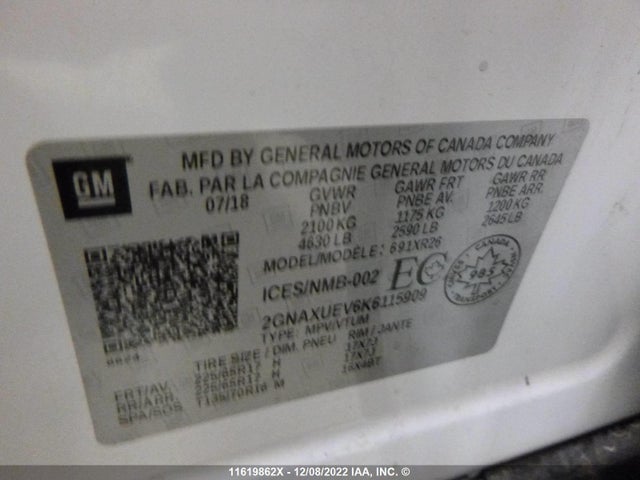 Chevrolet EQUINOX LT 2019 2GNAXUEV6K6115909 Image 10