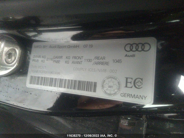 WUABWGFF0KA907696 Audi RS3