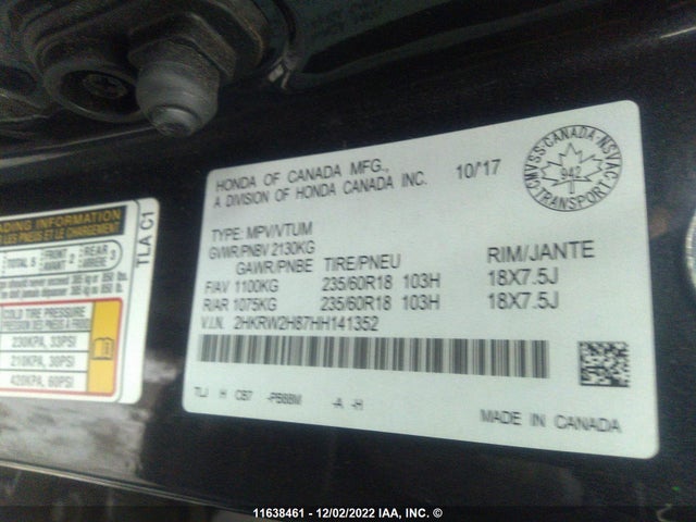 Honda CR-V 2017 2HKRW2H87HH141352 Image 9
