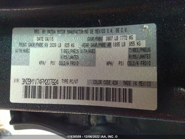 Mazda 3 TOURING 2015 3MZBM1V74FM207924 Image 10