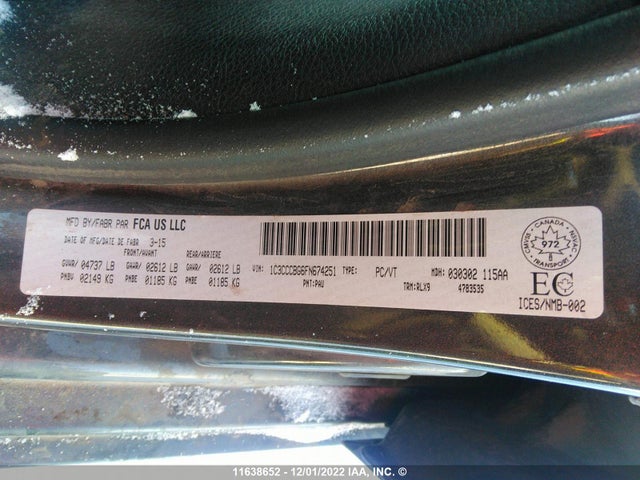 1C3CCCBG6FN674251 Chrysler 200 S