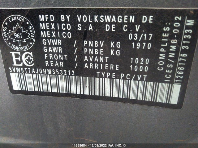 3VW5T7AJ0HM353213 Volkswagen JETTA GLI