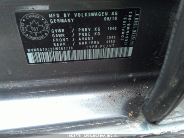 WVWDA7AJ2BW061770 Volkswagen Golf
