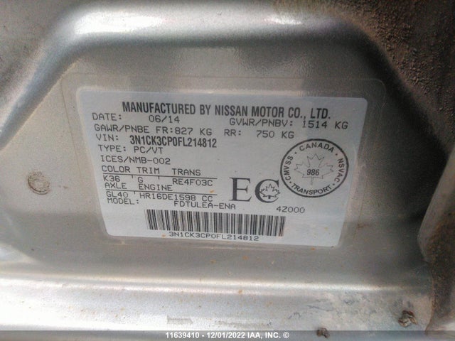 Nissan Micra 2015 3N1CK3CP0FL214812 Image 9