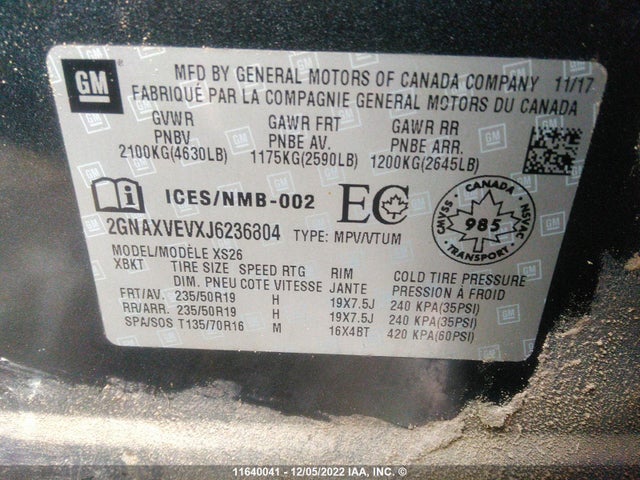 Chevrolet Equinox Premier 2018 2GNAXVEVXJ6236804 Image 10