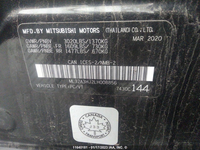 ML32A3HJ2LH008856 Mitsubishi MIRAGE ES