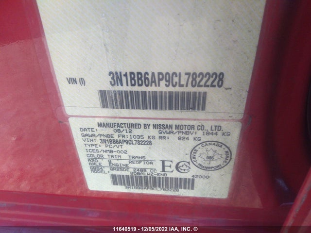 Nissan Sentra Se-r 2012 3N1BB6AP9CL782228 Image 10