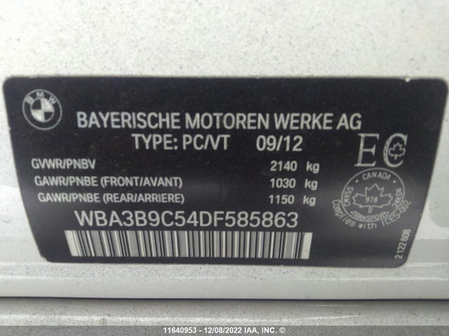 WBA3B9C54DF585863 BMW 335 XI