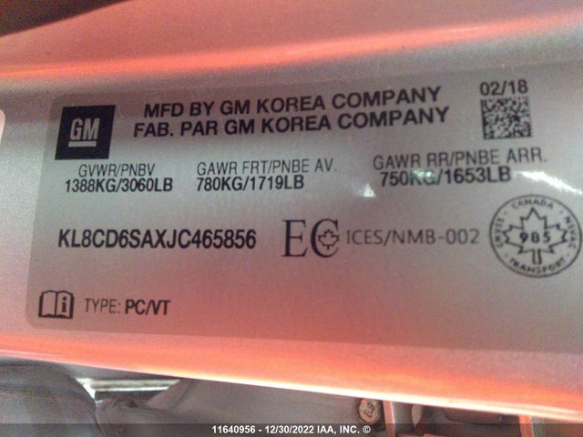 Chevrolet SPARK 1LT 2018 KL8CD6SAXJC465856 Image 9