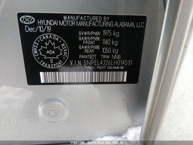 Hyundai SONATA SEL 2020 5NPEL4J26LH014531 Image 10