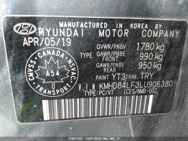 Hyundai mpi nu 2020 KMHD84LF3LU906380 Image 27