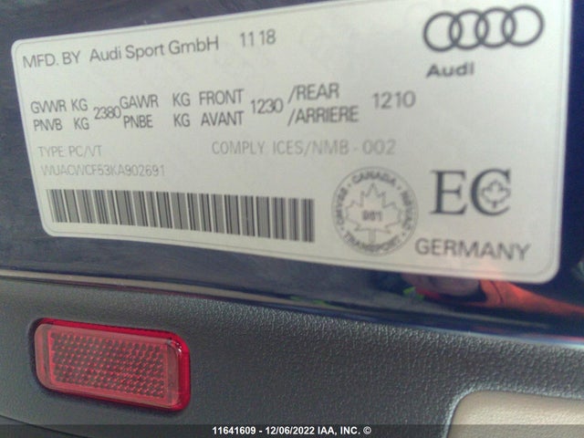 WUACWCF53KA902691 Audi RS5
