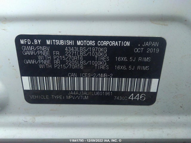 JA4AJ3AU8LU601961 Mitsubishi RVR ES