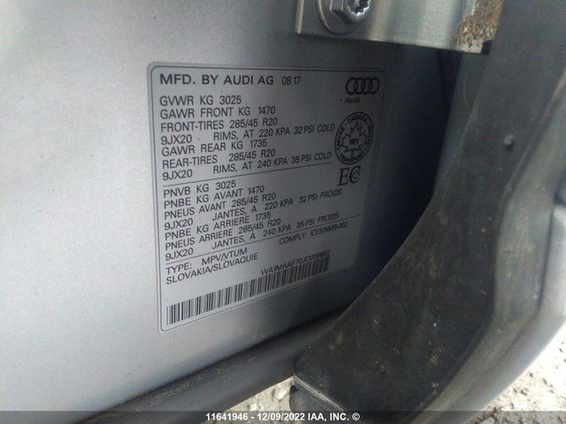 WA1MAAF70JD009682 Audi Q7 Progressiv S-line