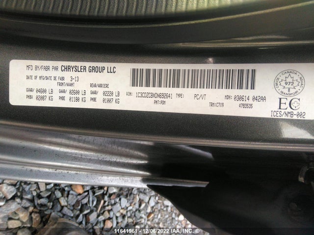 Dodge Avenger Sxt 2013 1C3CDZCBXDN692641 Image 10