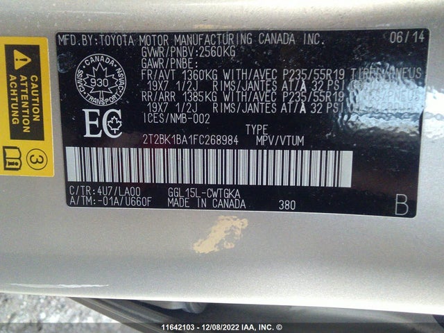 2T2BK1BA1FC268984 Lexus Rx 350/base/f Sport