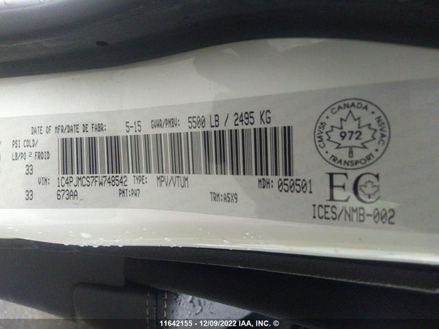Jeep Cherokee Latitude 2015 1C4PJMCS7FW748542 Image 10
