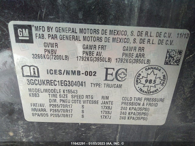 Chevrolet Silverado K1500 Lt 2014 3GCUKREC1EG304041 Image 10