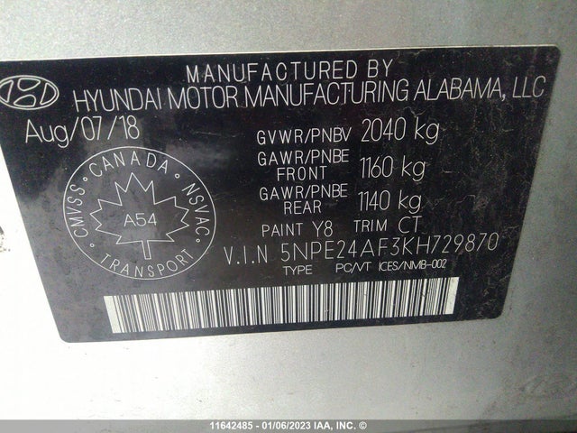 Hyundai Sonata 2019 5NPE24AF3KH729870 Image 10