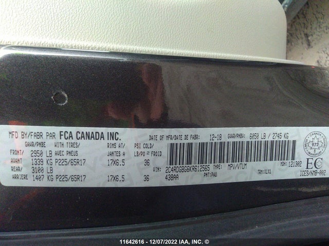 Dodge Grand Caravan Se 2019 2C4RDGBG6KR612565 Image 9
