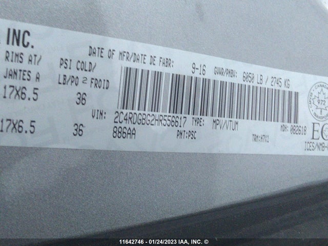 Dodge Grand Caravan Se 2017 2C4RDGBG2HR556617 Image 9