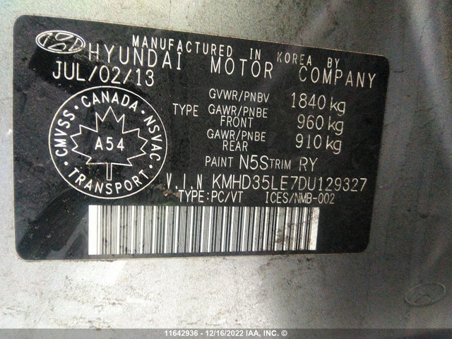 Hyundai ELANTRA GT 2013 KMHD35LE7DU129327 Image 10