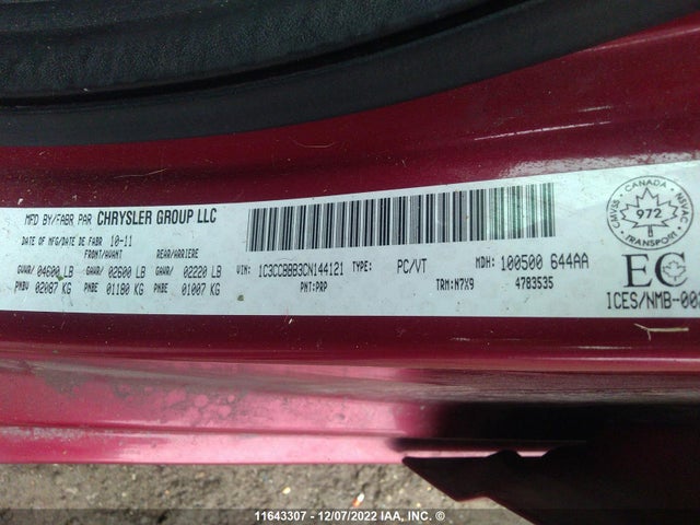 1C3CCBBB3CN144121 Chrysler 200 Touring
