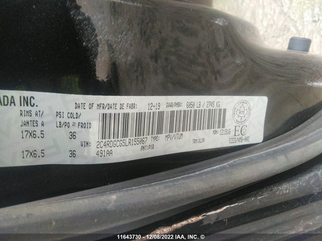 Dodge Grand Caravan Sxt 2020 2C4RDGCG5LR155067 Image 9