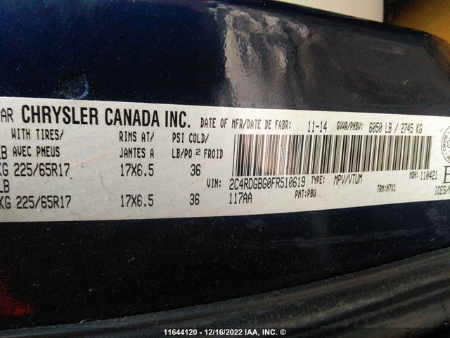 Dodge Grand Caravan Se 2015 2C4RDGBG0FR510619 Image 9