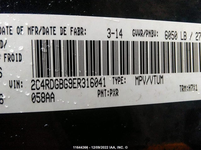 Dodge Grand Caravan Se 2014 2C4RDGBG9ER316041 Image 9