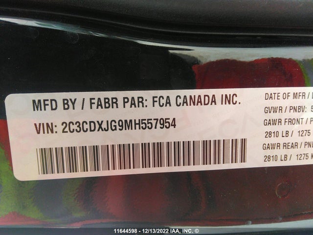 Dodge Charger Sxt 2021 2C3CDXJG9MH557954 Image 9