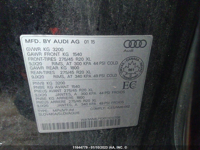 WA1WMCFEXFD013708 Audi Q7 Tdi/prestige