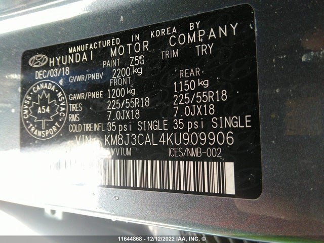 Hyundai Tucson 2019 KM8J3CAL4KU909906 Image 10