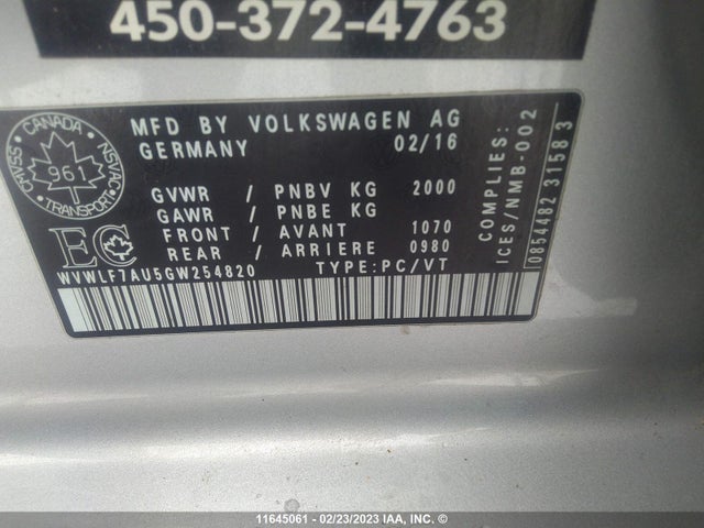 WVWLF7AU5GW254820 Volkswagen Golf R