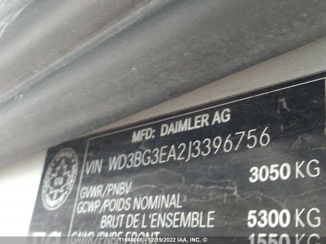 WD3BG3EA2J3396756 Mercedes-Benz Metris