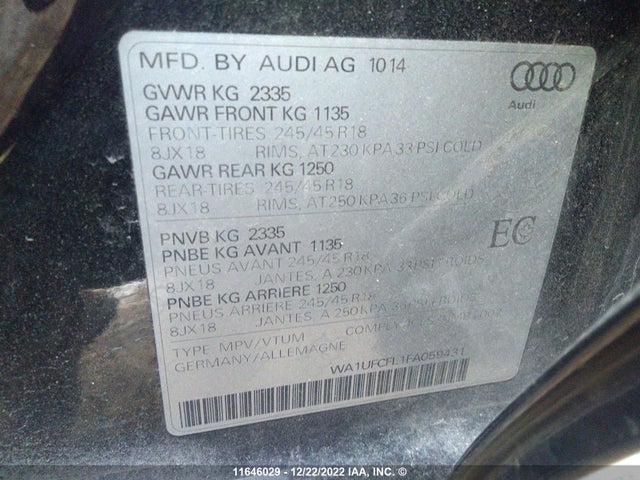 WA1UFCFL1FA059431 Audi A4 Allroad Premium Plus